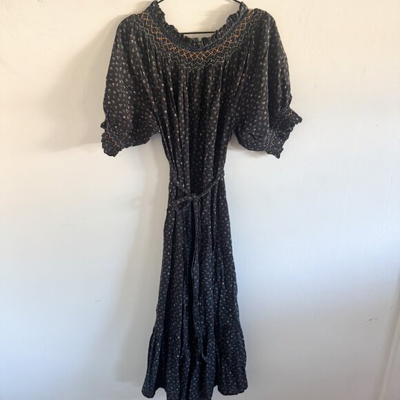 Doen Black Parc Monceau Flora Isidore MIdi Dress S - Picture 6 of 8